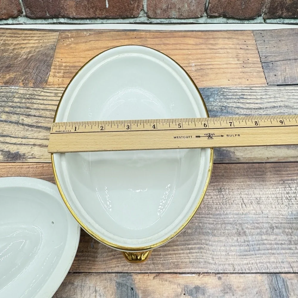 Vtg Royal Worcester Evesham Vale Casserole w Lid Size‎ 3 Oval Shape 21 Oven Safe